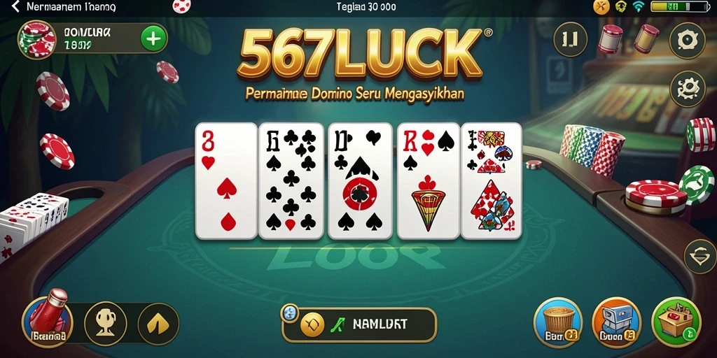 Screenshot utama 567LUCK menampilkan gameplay seru Domino.