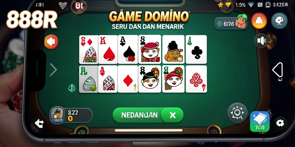 Screenshot gameplay 888R yang menampilkan suasana seru permainan Domino.