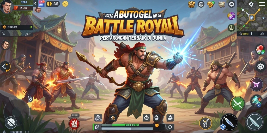 Screenshot ABUTOGEL menampilkan aksi seru dalam mode Battle Royale.