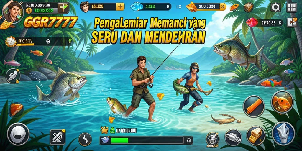 Gameplay GGR7777 menampilkan aksi memancing yang mendebarkan dan grafis yang menawan.