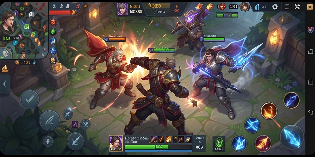 Tangkapan layar H03 menunjukkan pertempuran seru di arena MOBA.
