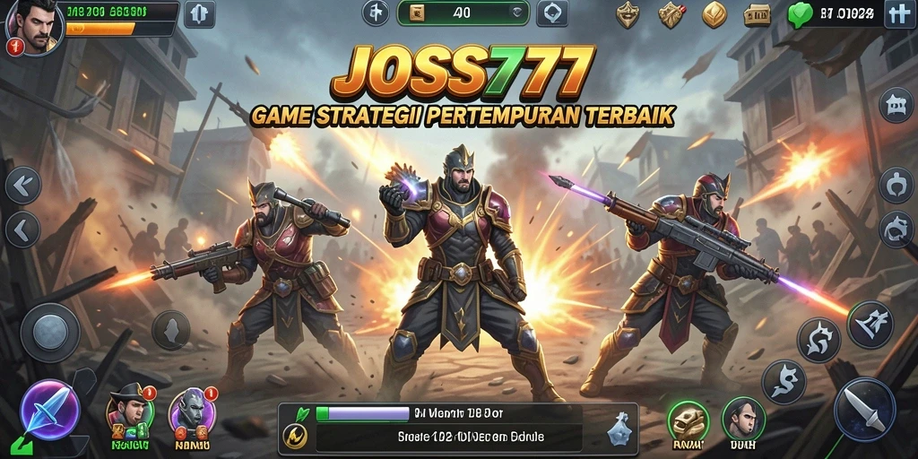 Tangkapan layar JOSS777 menampilkan aksi pertempuran yang intens.