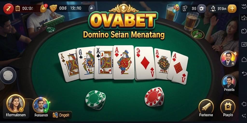 Tampilan gameplay seru dalam OVABET, menampilkan permainan Domino.