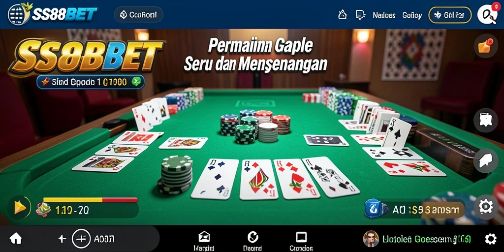 Screenshot gameplay SS88BET yang menampilkan keseruan bermain Gaple.