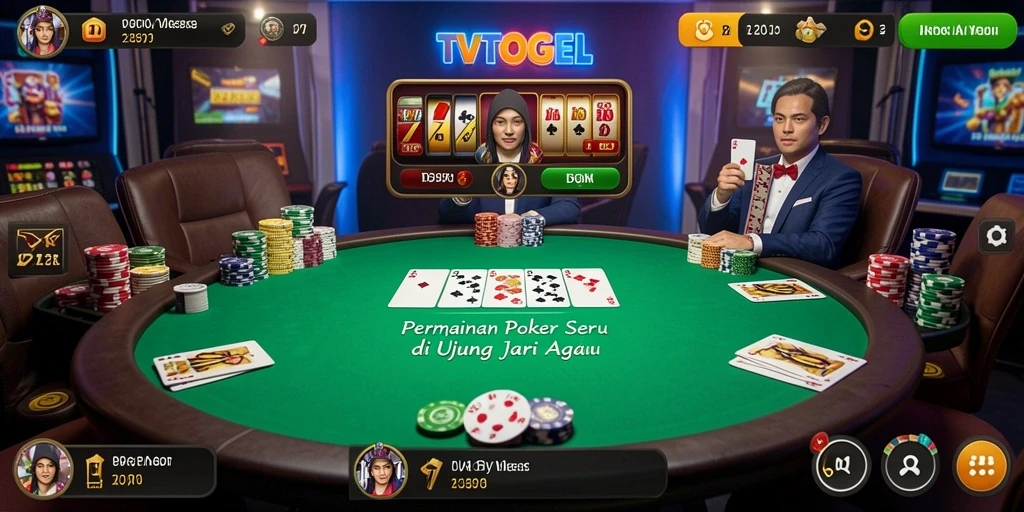 Tangkapan layar gameplay poker yang menegangkan di TVTOGEL.