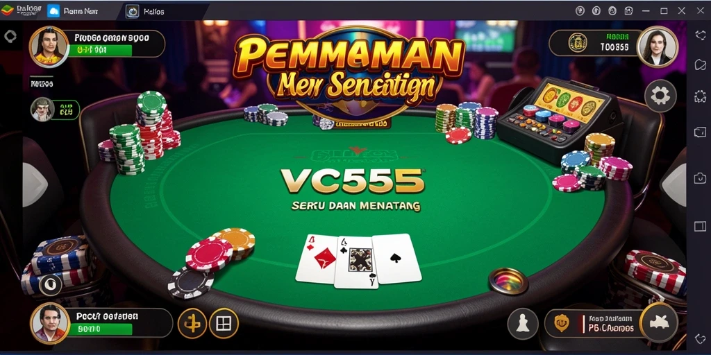 Tampilan gameplay Poker menampilkan aksi seru di VC55.